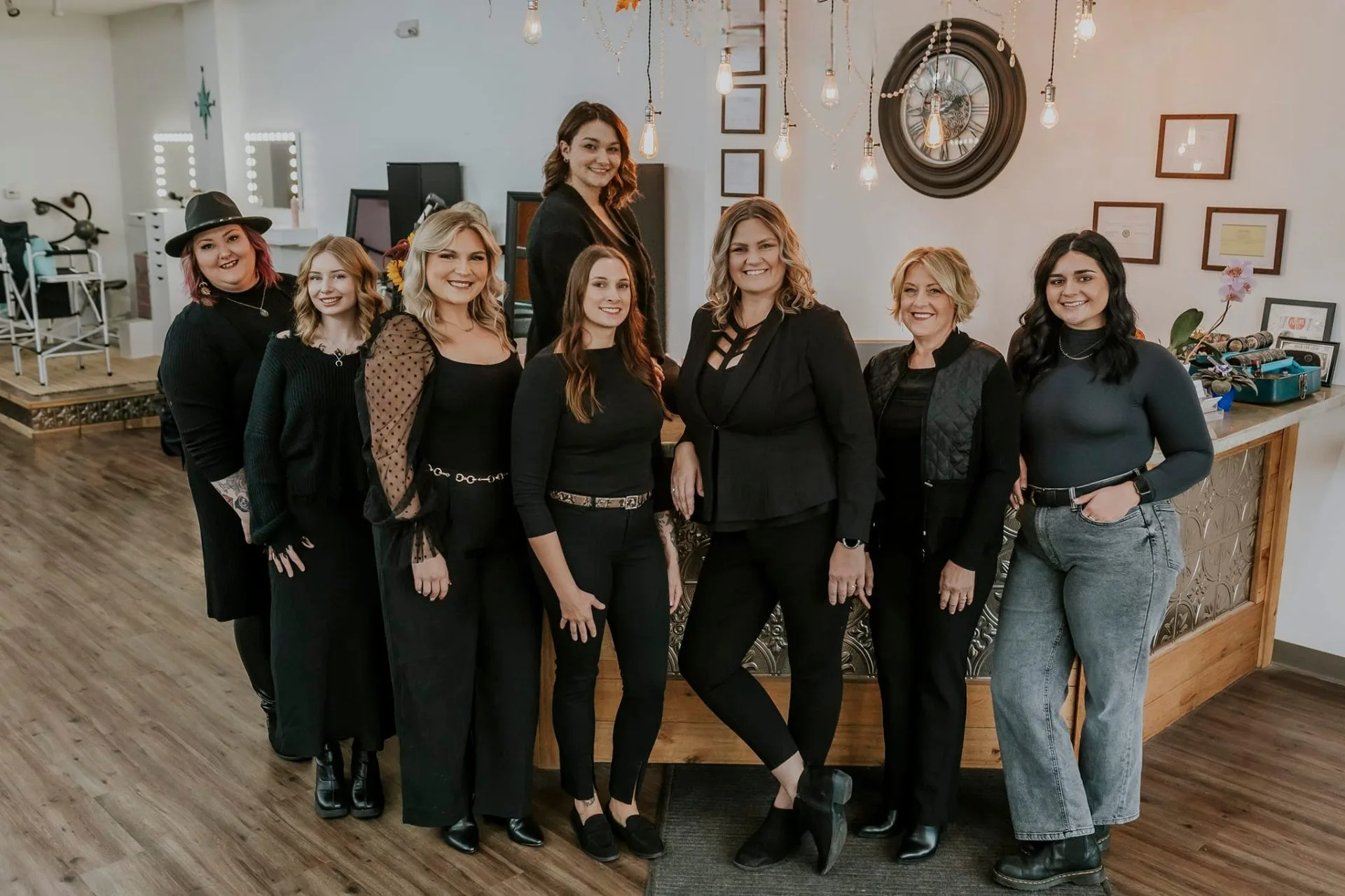 The Dockside Salon team in Muskegon, MI — Jenni, Susanna, Sydney, Lori, Naomi, and Jillian